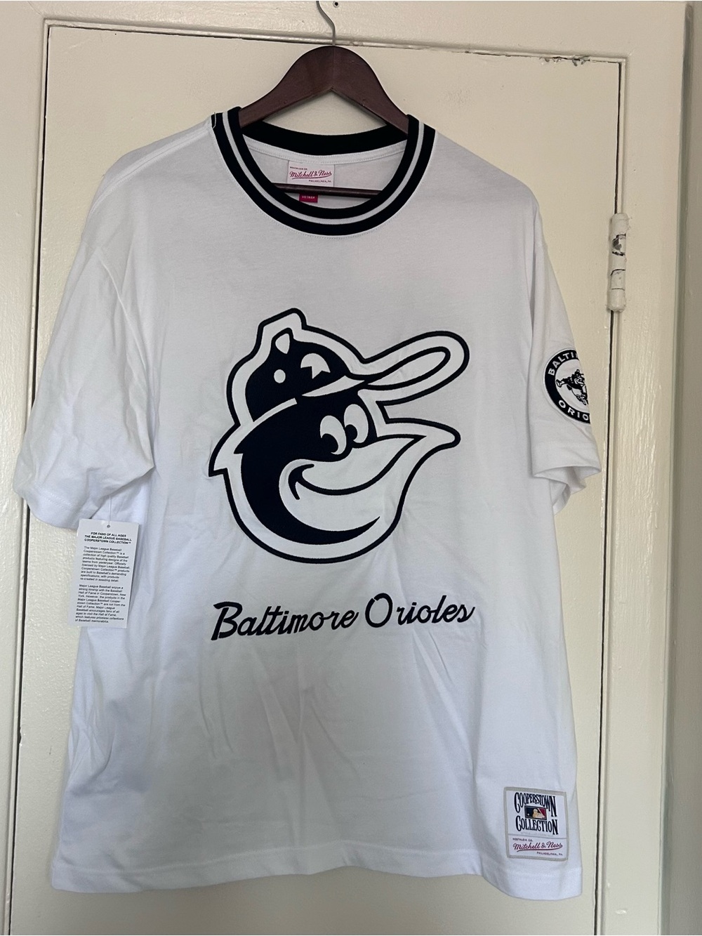 NWOT Mitchell & Ness white Baltimore Orioles Cooperstown Collection Arctic Tee